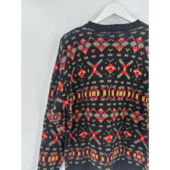 Gap Vintage Sweater Womens Medium Black Striped Retro Pullover Crewneck X's - Picture 12 of 16